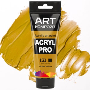 Acrylic paint 131 Ochre Yellow Color Set of 12x2.6 fl oz/75 ml, acrylic paints set of acrylic tube paint, paint by number