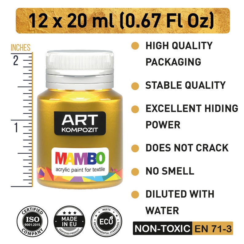 a jar of art kompoott gold acrylic paint