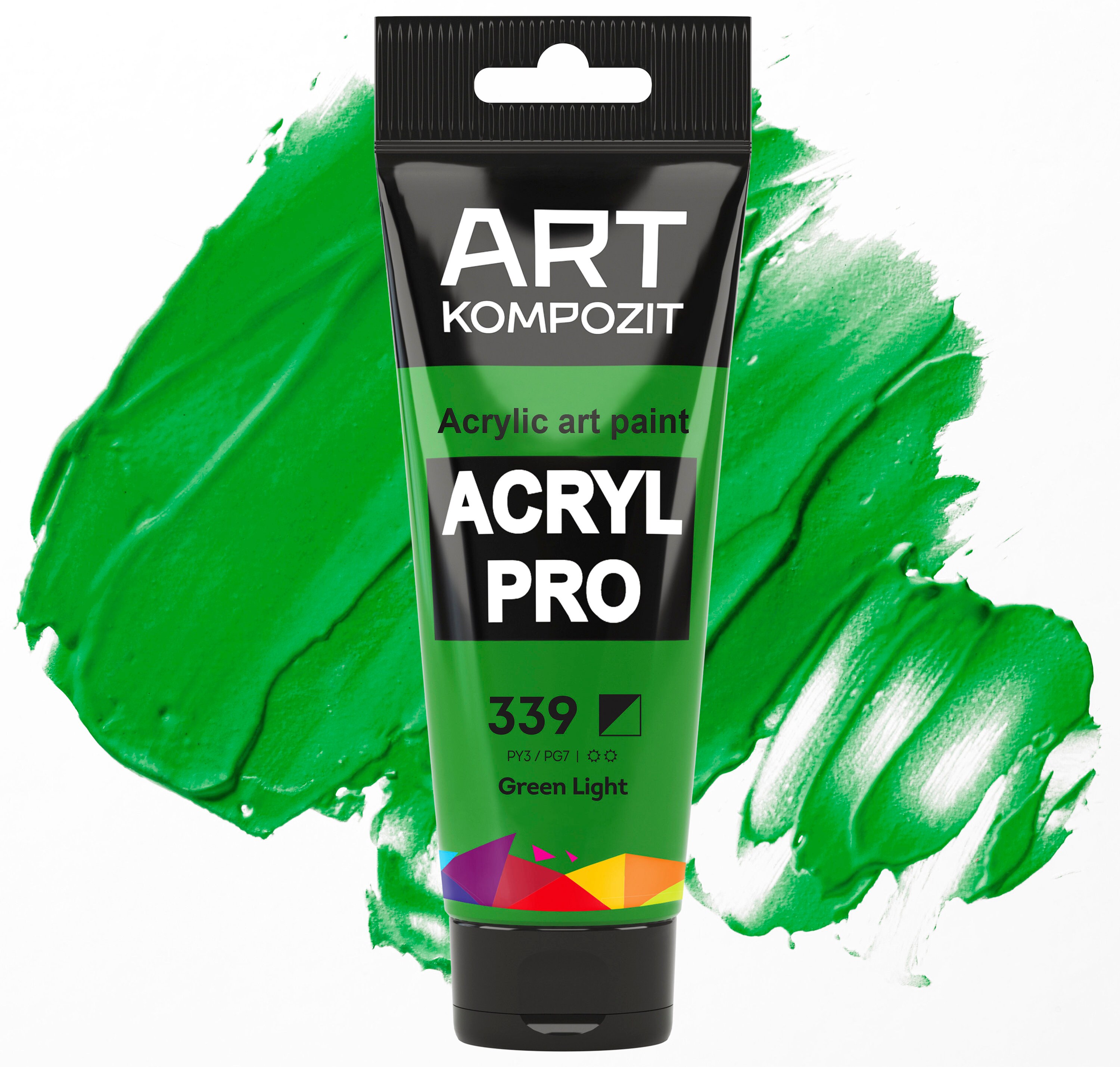 Acrylics Paints Set 339 Green Light Color Set of 12x2.6 Fl Oz/75 Ml ...