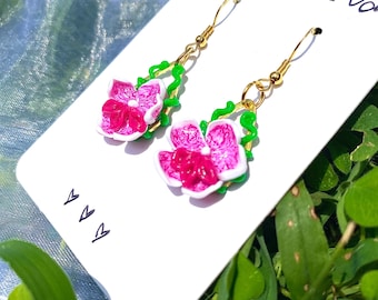 Mini Orchid Earrings - Handmade
