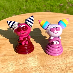 Kookee, Handmade Polymer Clay Figurine - Desk Friend, Novelty Ring Holder Figurine