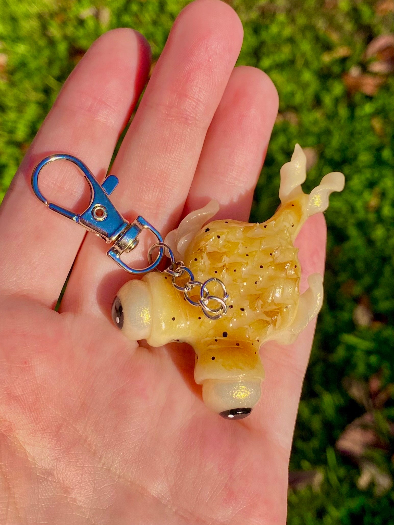 Puffy the Pufferfish Polymer Clay Desk Figurine, Pufferfish Keychain