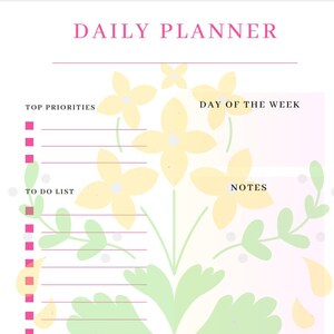 Planner printable. Fun spring theme!