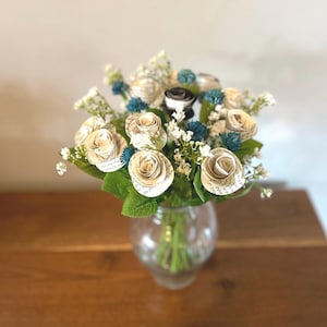 Custom Long Stem Book Page Roses, Paper Roses, Paper Flower Bouquets - With Option to Add on Acrylic Book Vase