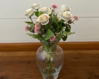 Bouquet de fleurs personnalisé de page de livre de roses longues tiges