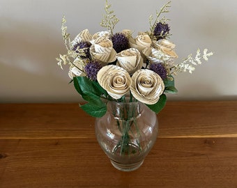 Bouquet de fleurs personnalisé de page de livre de roses longues tiges