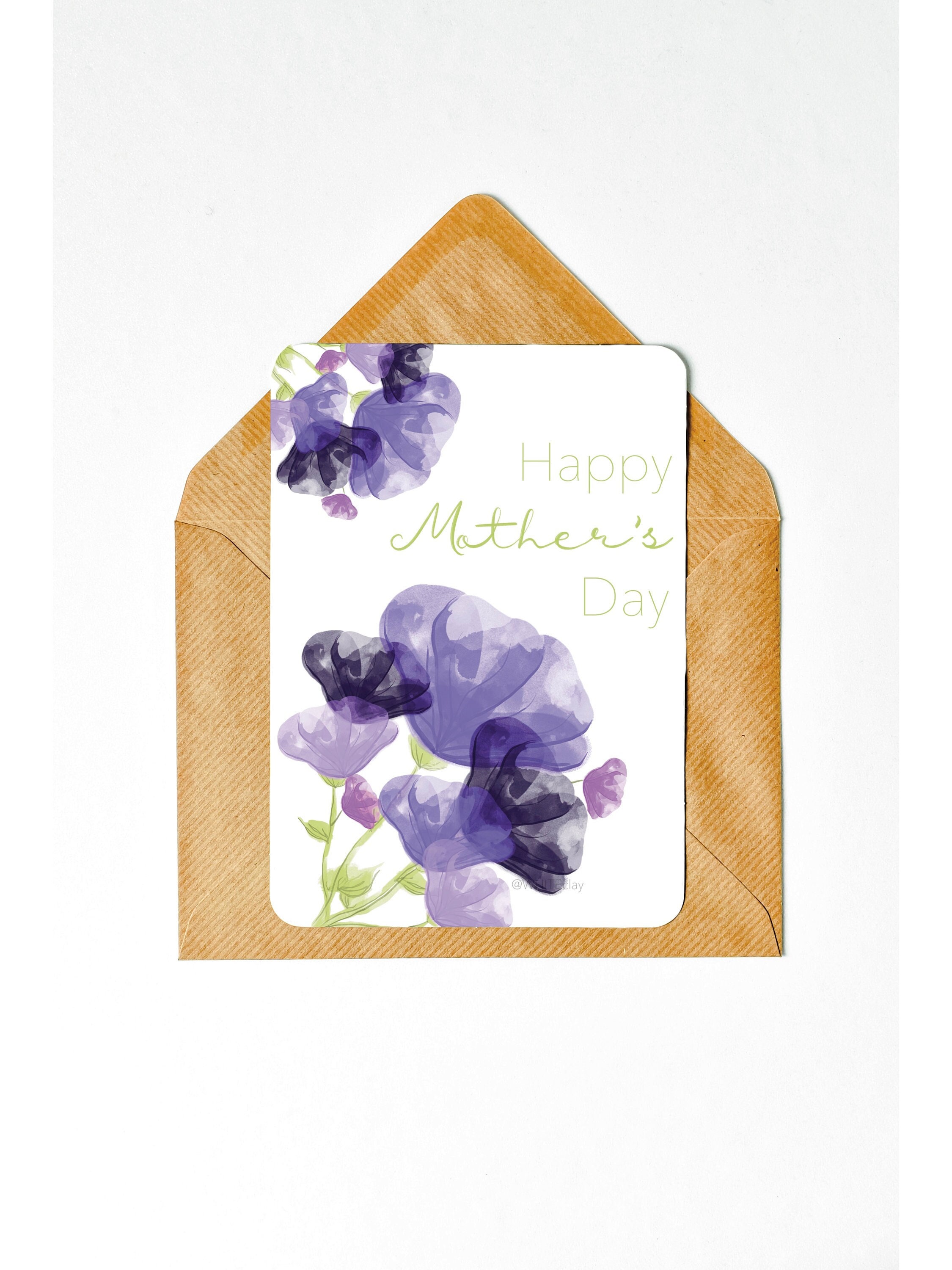 Mothers Day Watercolor Flower Card, Digital Download - Etsy
