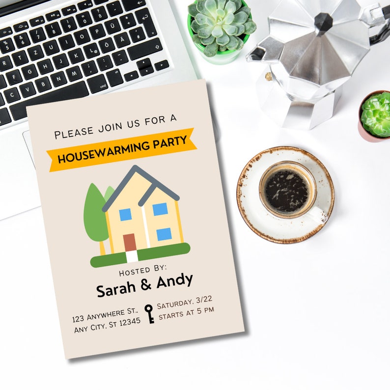 Housewarming Party Invitation PDF and JPG Digital Evite Etsy