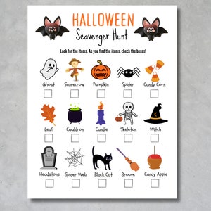 Búsqueda del tesoro de Halloween, juego de Halloween para niños, búsqueda del tesoro imprimible, actividad para niños, juego de búsqueda, fiesta de calabazas, juego de Halloween, Halloween