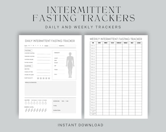 Intermittent Fasting Tracker: Daily & Weekly Planner (PDF Printable)