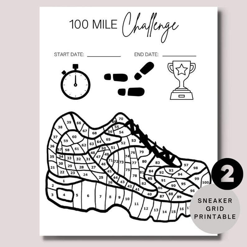 Running Tracker 100 Mile Challenge Printable Walking - Etsy