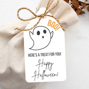 Halloween Gift Tags, Set of 12, Halloween Favor Tags, Spooky Party Tag, Printable Trick or Treat Tags, School Halloween Favor Tags