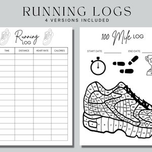 Running Logs, Running Trackers, 100 Mile Tracker, Printable Walking ...