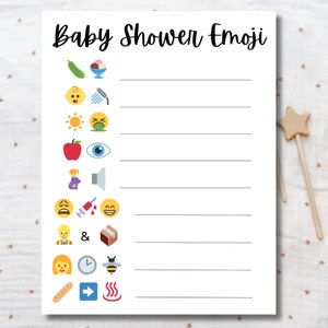 Baby Shower Emoji Game, Baby Shower Game, Printable Baby Shower Game, Digital Download