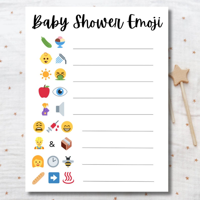 Baby Shower Emoji Game, Baby Shower Game, Printable Baby Shower Game ...