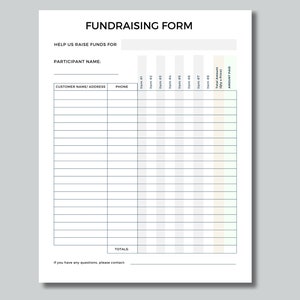 Fundraising Form, Fundraiser, Order Tracking Page, Canva Template, Customızable, Fully Editable