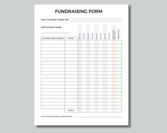 Fundraising Form, Fundraiser, Order Tracking Page, Canva Template, Customızable, Fully Editable
