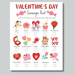 Chasse au trésor de la Saint-Valentin, Jeu de la Saint-Valentin, Imprimable chasse au trésor, Activité pour enfants, Jeu de chasse, Jeu de la Saint-Valentin pour enfants