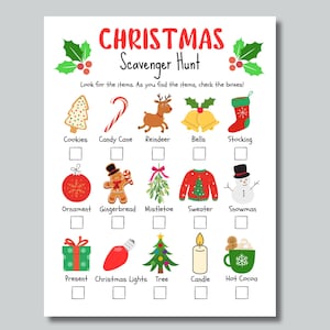 Weihnachten Schnitzeljagd, Weihnachten Kinder Spiel, druckbare Kinder Weihnachten Aktivität, Schnitzeljagd Spiel, Schulferien Party, Weihnachtsspiel