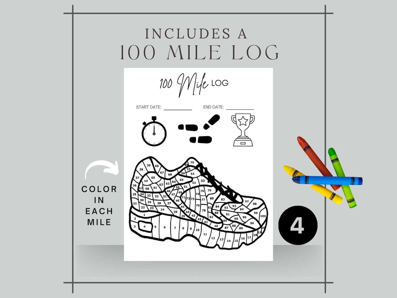 Running Logs, Running Trackers, 100 Mile Tracker, Printable Walking ...