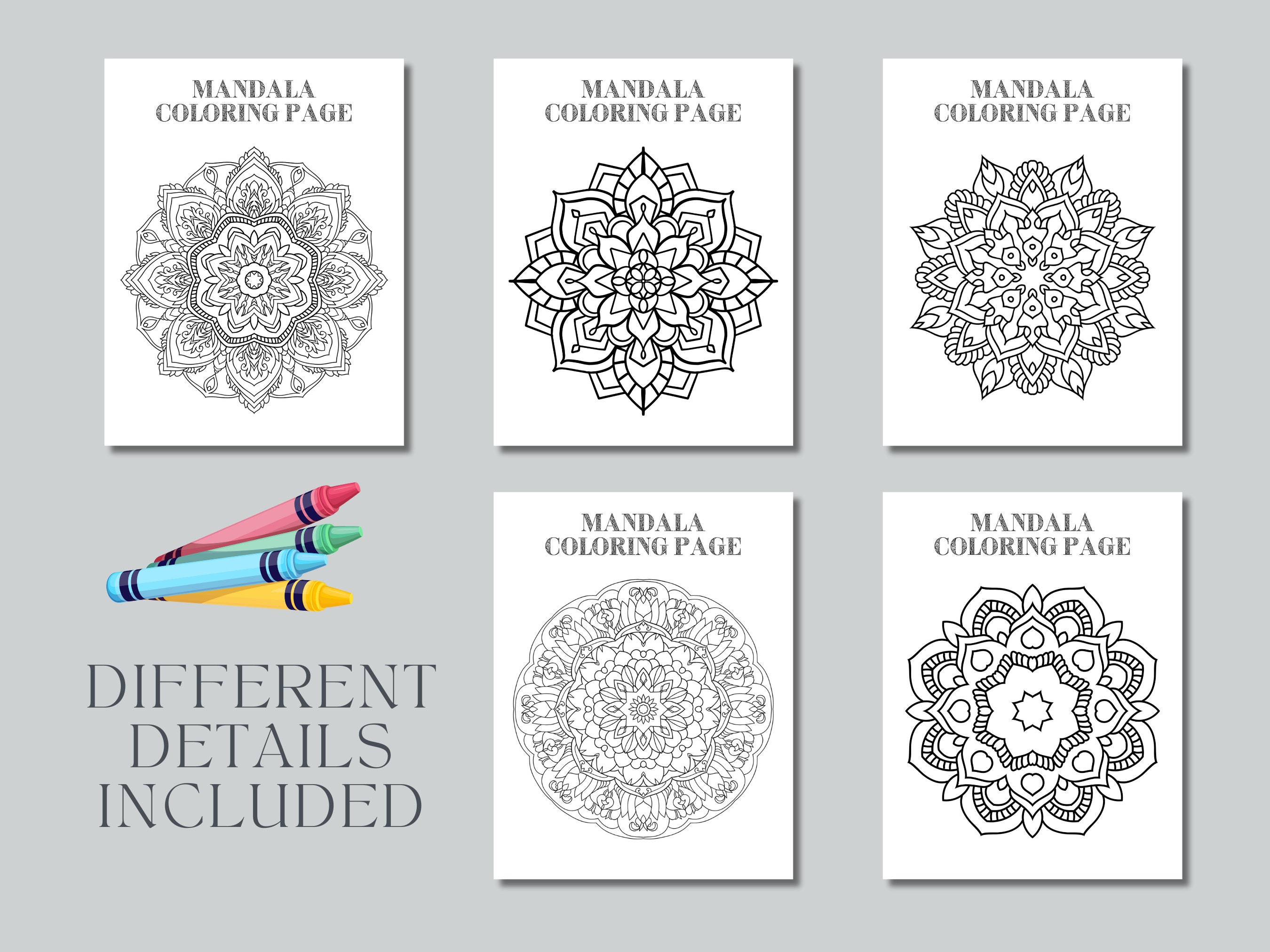 Mandala Printable Coloring Sheets, Set of 8 Designs, Mandala Coloring ...
