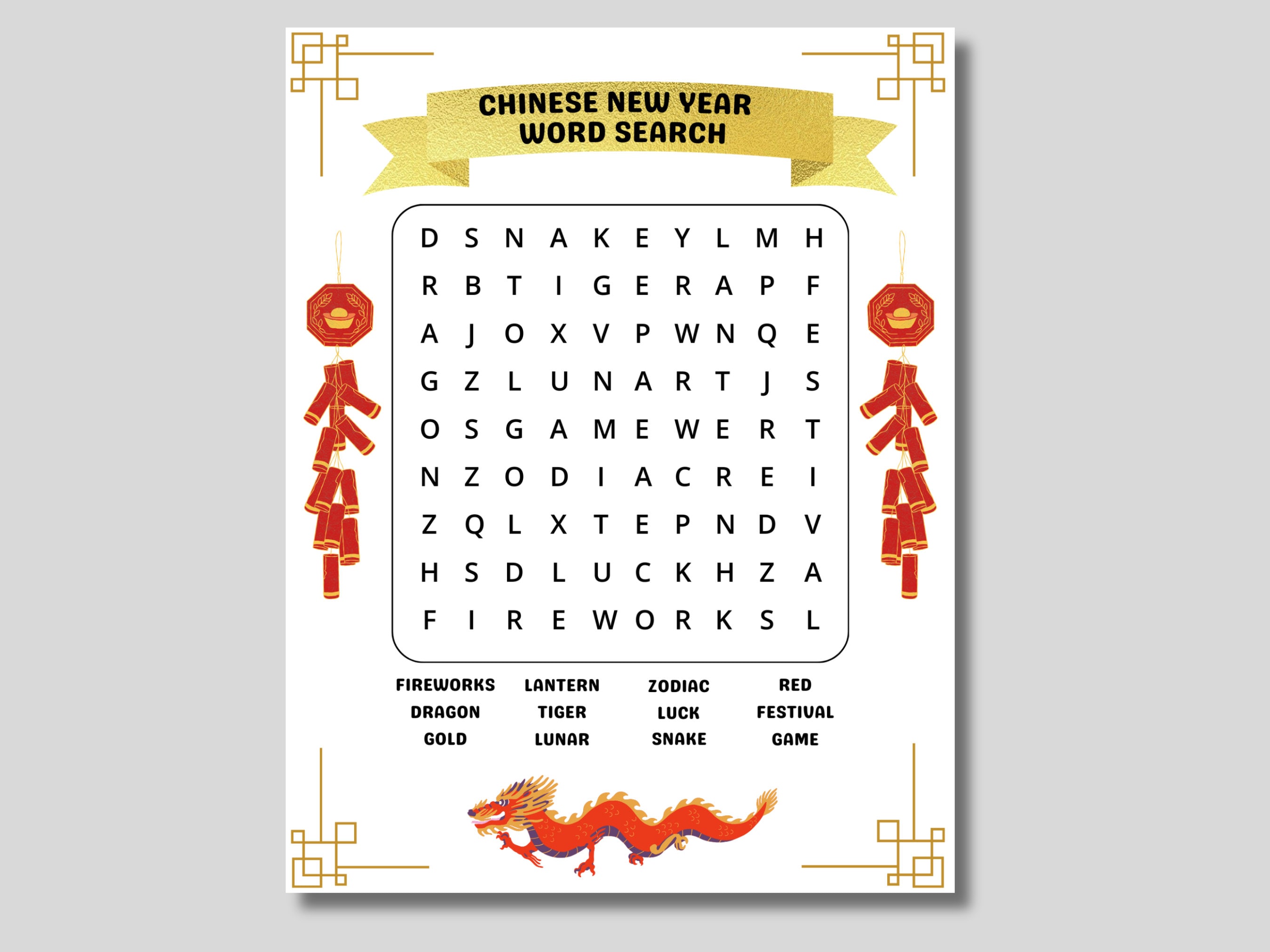 chinese new year word search: kids activity (pdf digital download