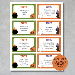 Halloween Truth or Scare, Halloween Truth or Dare, Halloween Kids Game, Halloween Kids Activity, Pumpkin Party, Halloween Game