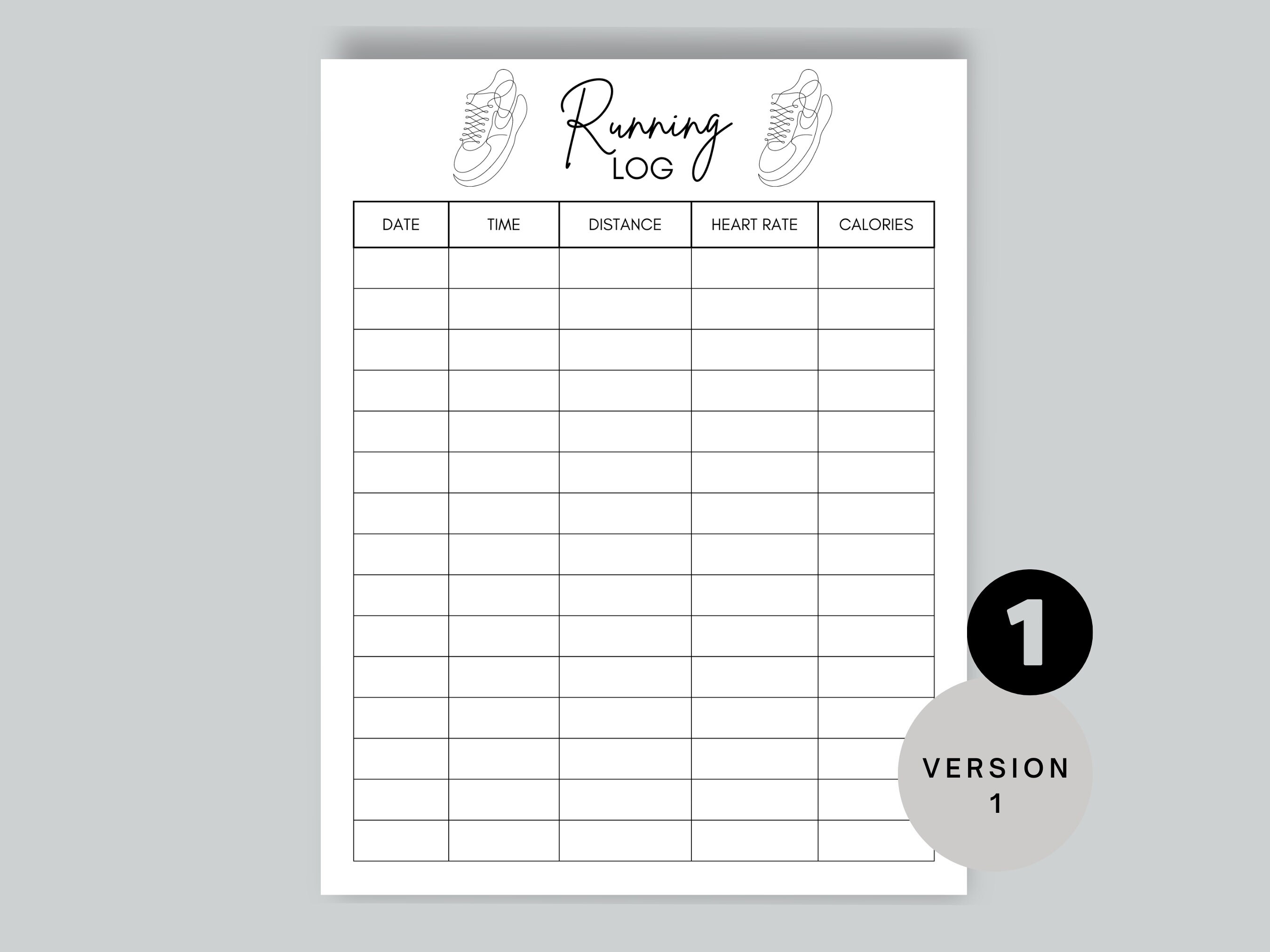 Running Logs, Running Trackers, 100 Mile Tracker, Printable Walking ...