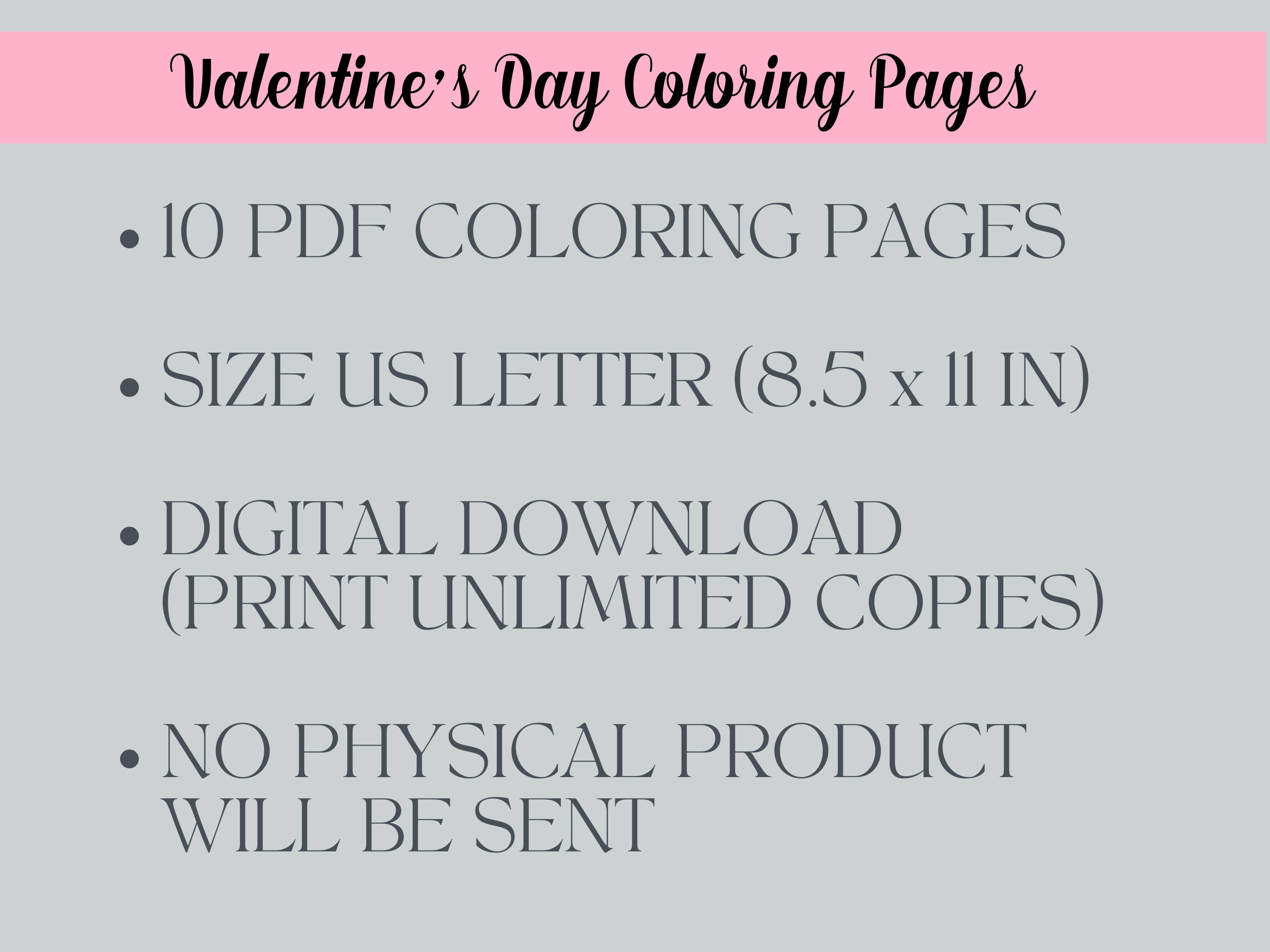 Valentine s Day Printable Coloring Pages For Kids 10 Page Downloadable PDF File Classroom