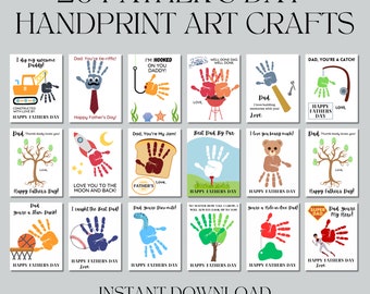 Fathers Day Handprint Craft | Dad Birthday Gift | DIY Gift for Dad | Fathers Day Gift from Kids | Fathers Day Keepsake Printable