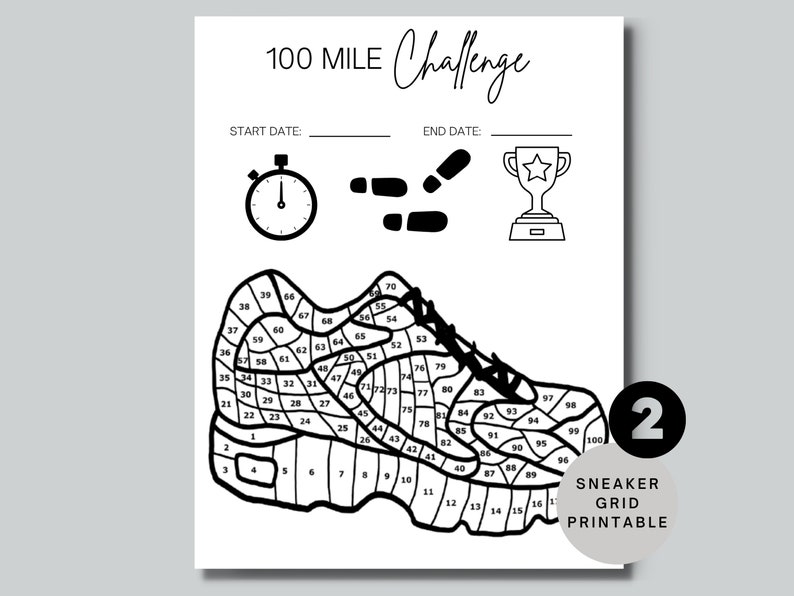 Running Tracker, 100 Mile Challenge, Printable Walking Tracker ...