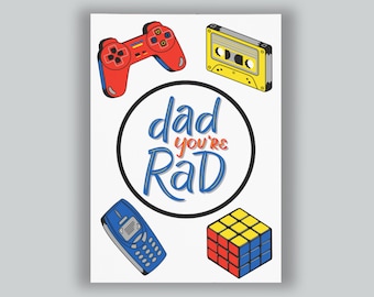 Rad Dad Card, Funny Father's Day Card, Dad Birthday Card, Card for Dad, Dad Appreciation, Just Because Card, Funny Greeting Card