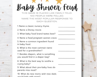 Baby Shower Feud, Baby Shower Game, Answer Key Included, Baby Shower Activity, Instant Download