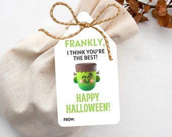 Frankenstein Halloween Gift Tags, Printable Party Favor (PDF)