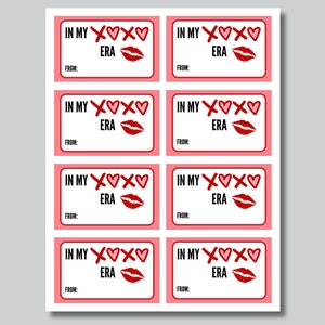 In My XOXO Era Valentines, Taylor Swift Valentijnsdagkaarten, Swiftie Valentines, Taylor Swift Classroom Valentines
