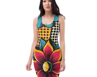 express bodycon dress 90's Express Bodycon Floral Dress (M)