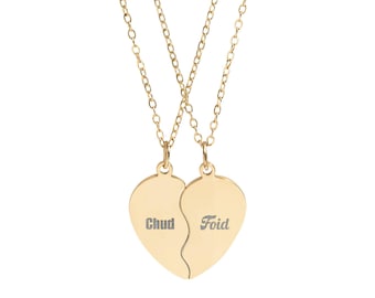 Chud and Foid Heart Split Necklace
