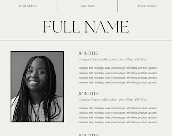 Creative Resume with Photo + Cover Letter Canva Template