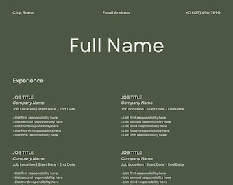 Modern Resume + Cover Letter Canva Template