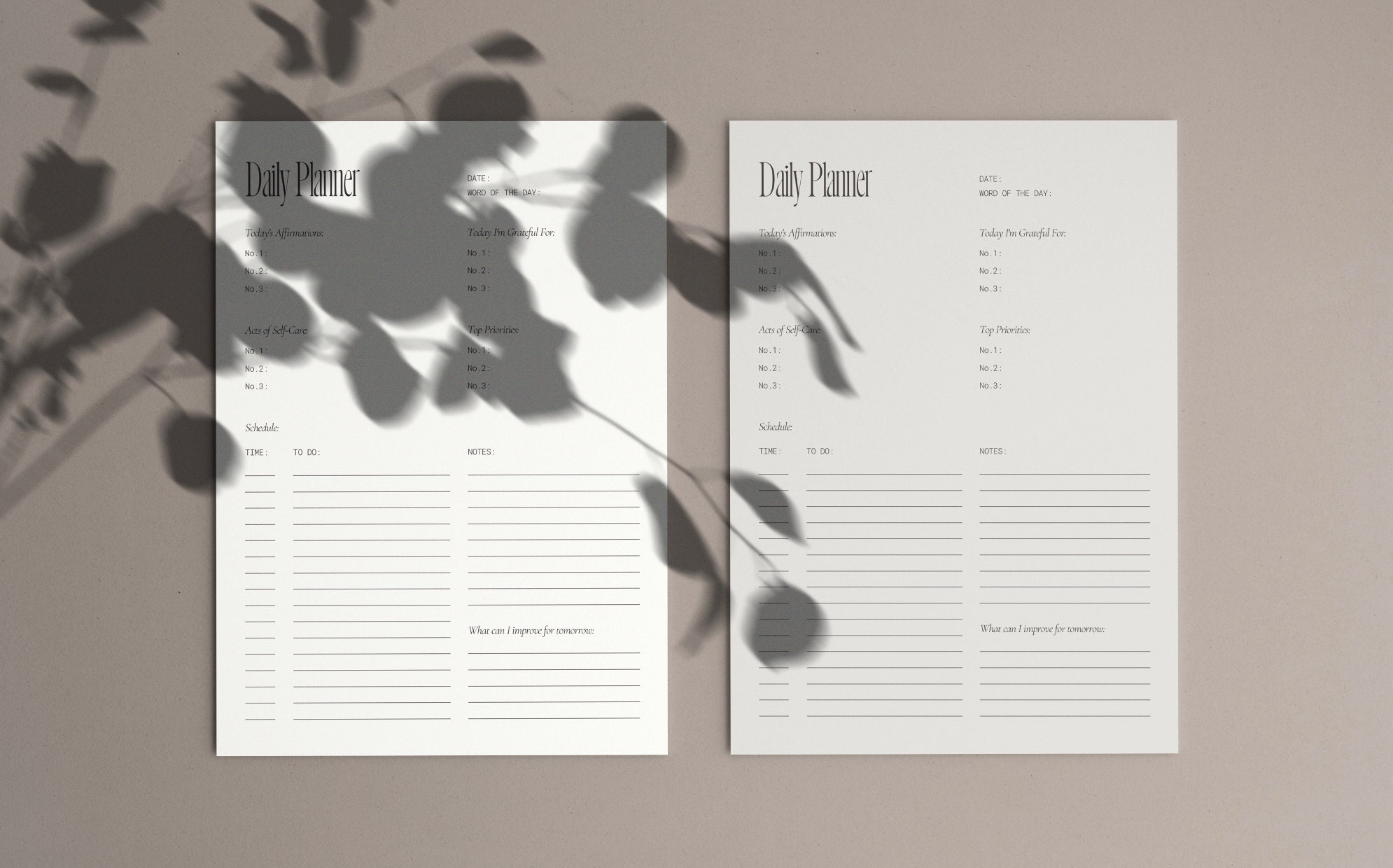 Daily Planner Printable Canva Template - Etsy