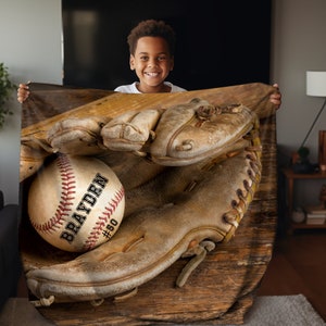 Personalized Baseball Blanket, Soft Minky blanket, Custom Sports Bedding, Personalized Gift for Baseball Players/ Gift for kids or adults