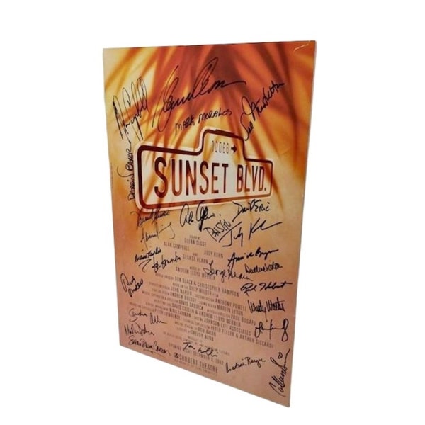 Sunset Boulevard Cast Signed Reprint Blvd Poster - Glenn Close Vintage 1993