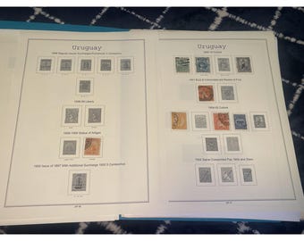 Vintage Uruguay postzegelcollectie: 248 postzegels uit de periode 1884-1973, luchtpost en pakketpost. Albumset.