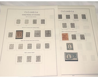 Lote de 118 sellos postales antiguos de Colombia (1877-1973), colección clásica y de correo aéreo, nuevos/usados.