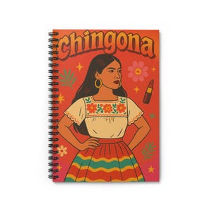Caderno Espiral Chingona - Diário Inspirador, Perfeito para Criatividade, Presentes para Mulheres Fortes, Amantes da Arte e Estudantes