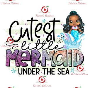Disney Princess | Black Mermaid png | pdf | Personalized Ariel The Little Mermaid Birthday Girl T-Shirt | Black girl mermaid