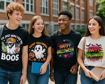 Cute Ghosts Halloween T-Shirts, Funny Boos, Spooky Designs