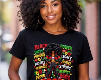 Juneteenth 1865 PNG – African American Woman Afro Design, Black Pride Graphic (Digital Download)