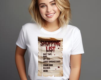 Bloody Shopping List Graphic | Dark Humor PNG for T-Shirts & Tumblers