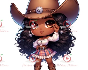 Cowboy Cowgirl Fashion Portrait PNG, Western Digital Art (Instant Download)